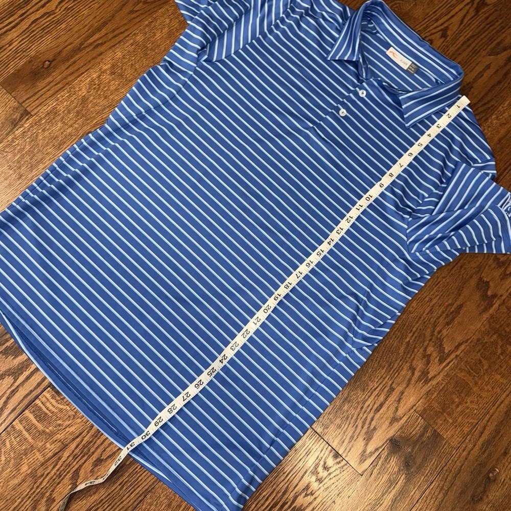 KJUS Soren Performance Polo‎ Men's 54 XL Blue Striped Eagle Ranch Short Sleeve - Picture 6 of 7